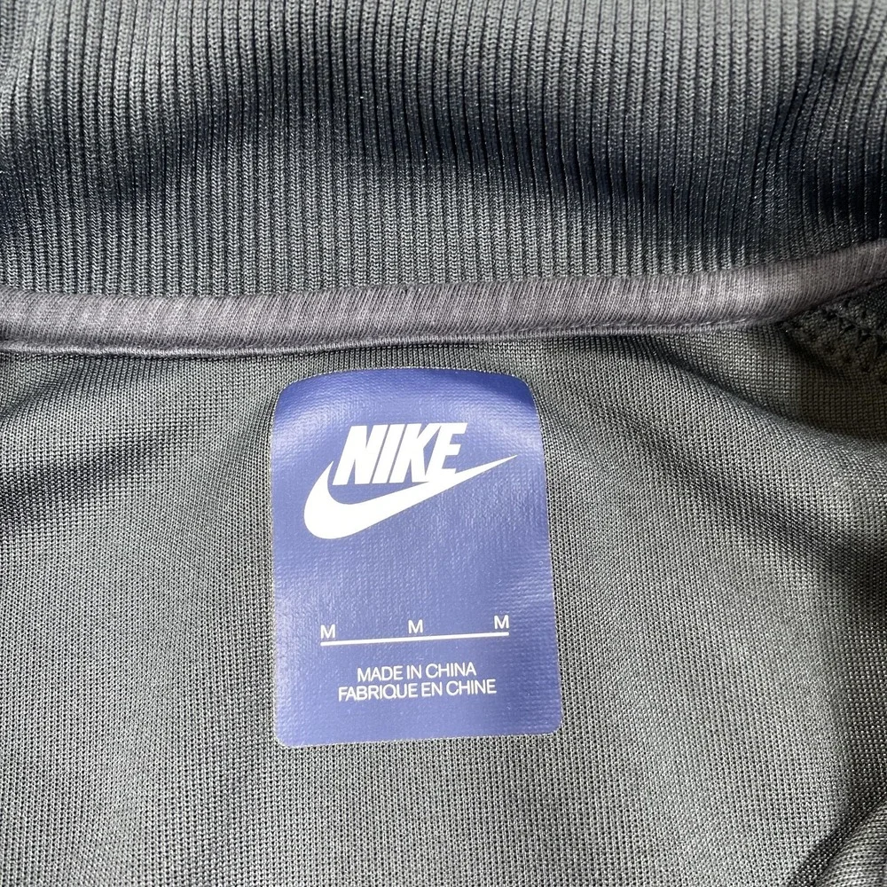 Nike Jacket Mens‎ Medium Black Windbreaker Full Zip Collared Pockets Lightweight